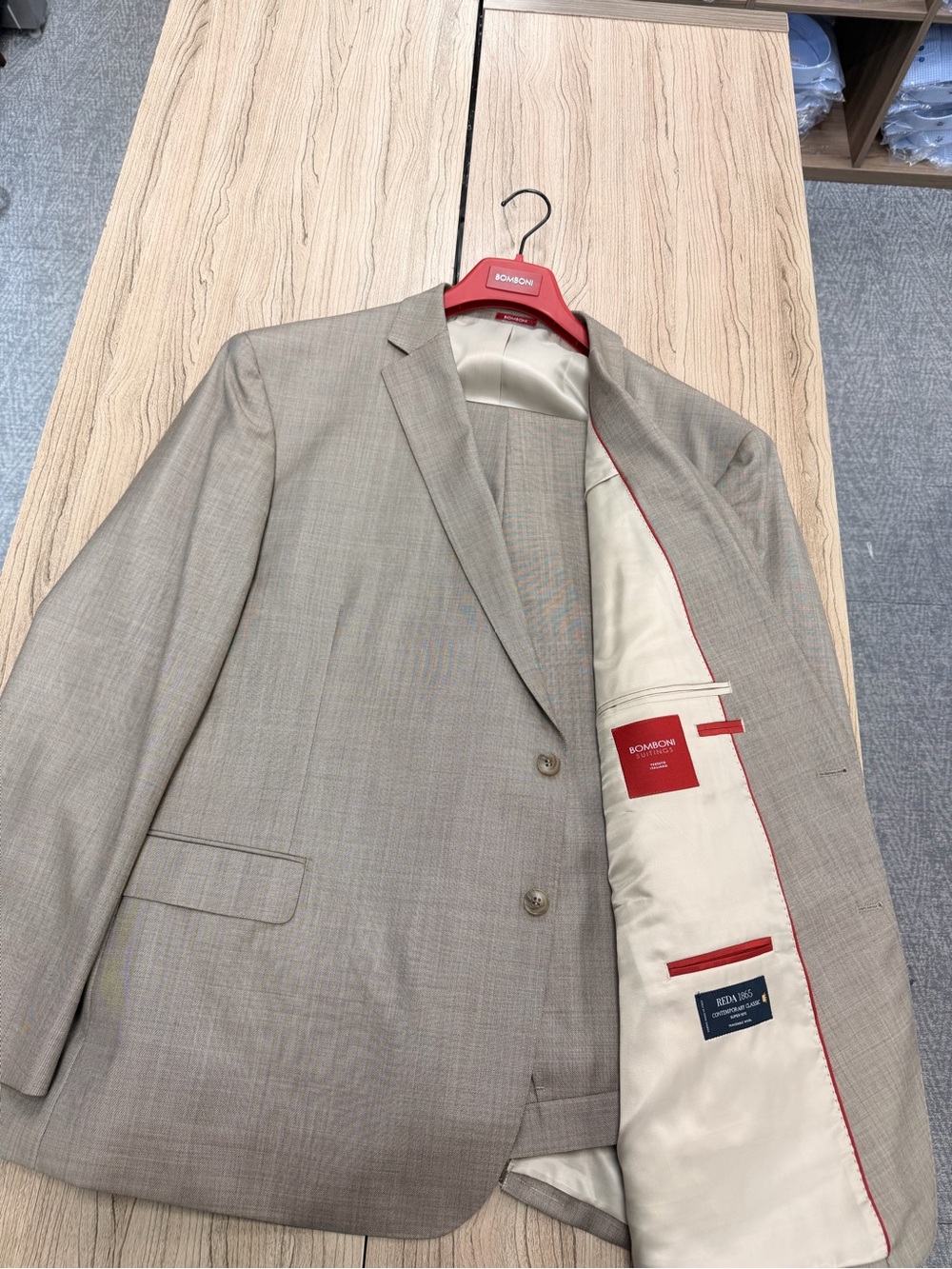 Beige Men's Two-Button Blazer